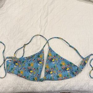 “Sarah” Skatie Tropical Print Bikini Top in St Tropez